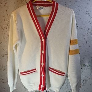 Vintage Knit Cardigan Woman Size M Canada Made